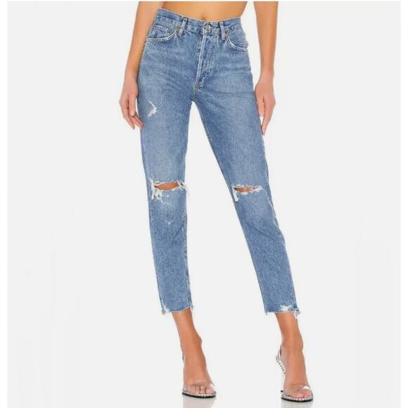 Agolde Jaime Distressed High Rise Denim Jeans Size 27 - Picture 1 of 13